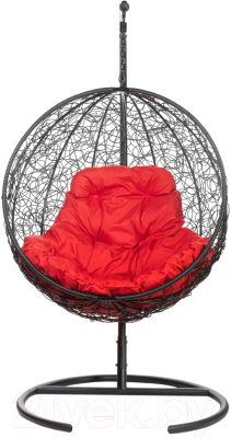 Кресло подвесное BiGarden Kokos Black (красная подушка) - фото