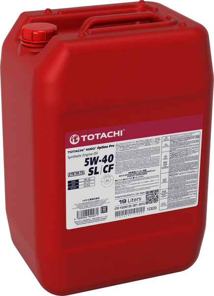Моторное масло Totachi Niro Optima Pro Synthetic 5W40 SL/CF A3/B4 / 1C620 (19л) - фото