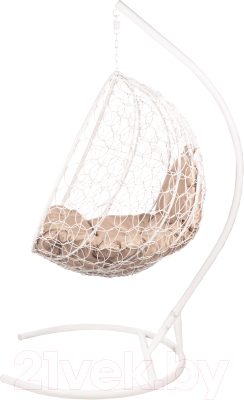 Кресло подвесное BiGarden Kokos White (бежевая подушка)