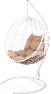 Кресло подвесное BiGarden Kokos White (бежевая подушка)