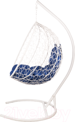 Кресло подвесное BiGarden Kokos White (синяя подушка)