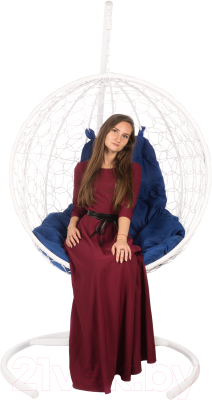 Кресло подвесное BiGarden Kokos White (синяя подушка)