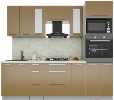 Готовая кухня Интерлиния Мила Пластик 2.4 - фото