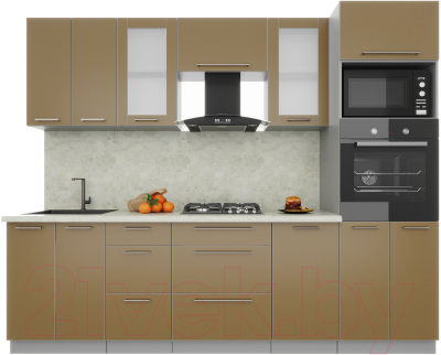 Готовая кухня Интерлиния Мила Пластик 2.6 - фото