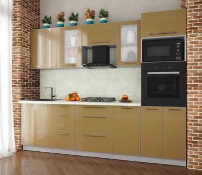 Готовая кухня Интерлиния Мила Пластик 2.6