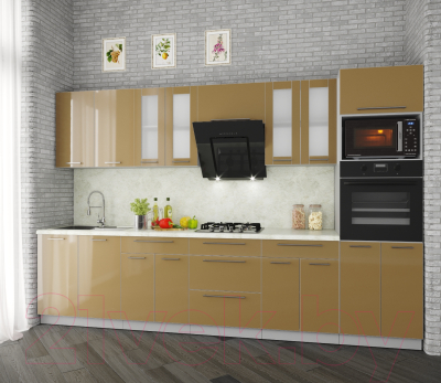 Готовая кухня Интерлиния Мила Пластик 3.2