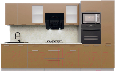 Готовая кухня Интерлиния Мила Пластик 3.4 - фото