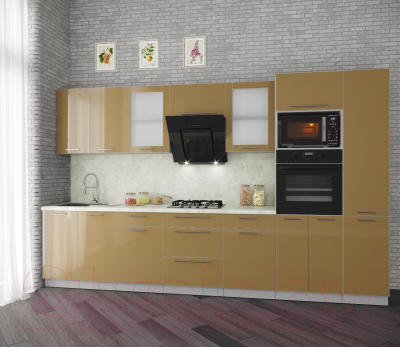 Готовая кухня Интерлиния Мила Пластик 3.4