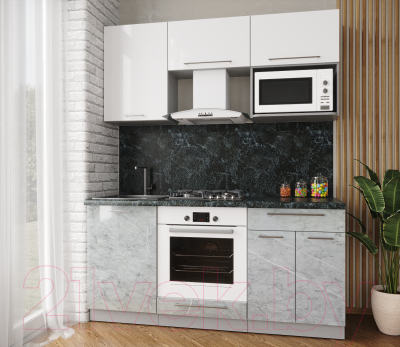 Кухонный гарнитур Интерлиния Мила Пластик 1.7