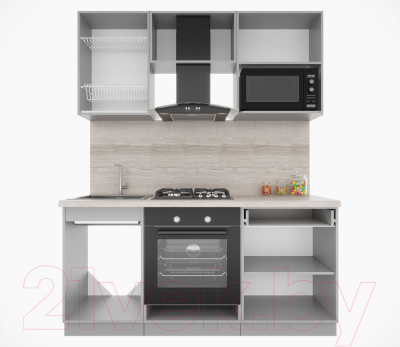 Кухонный гарнитур Интерлиния Мила Пластик 1.7