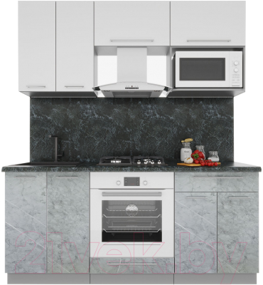 Кухонный гарнитур Интерлиния Мила Пластик 1.8 - фото