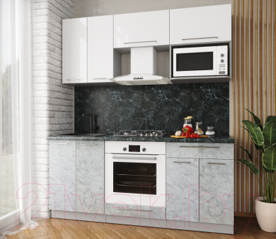 Кухонный гарнитур Интерлиния Мила Пластик 1.8