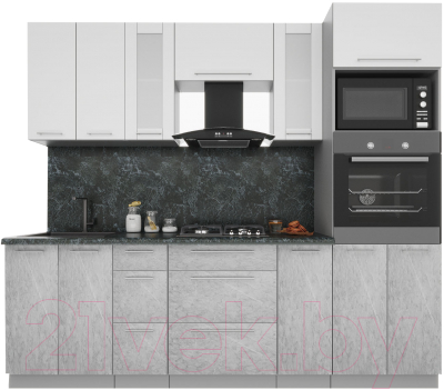 Кухонный гарнитур Интерлиния Мила Пластик 2.4 - фото