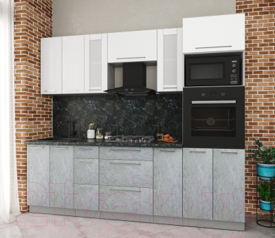 Кухонный гарнитур Интерлиния Мила Пластик 2.4