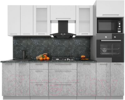 Кухонный гарнитур Интерлиния Мила Пластик 2.6 - фото