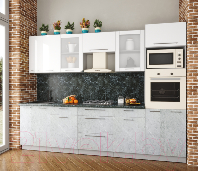 Кухонный гарнитур Интерлиния Мила Пластик 2.8