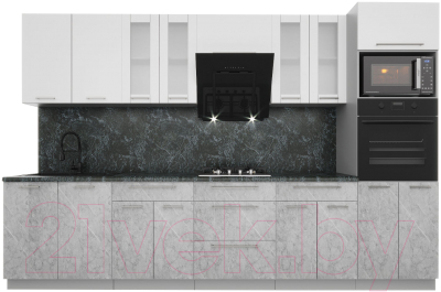 Кухонный гарнитур Интерлиния Мила Пластик 3.2 - фото