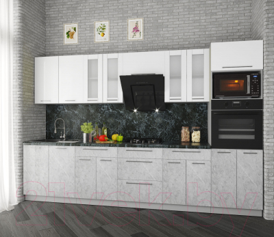 Кухонный гарнитур Интерлиния Мила Пластик 3.2