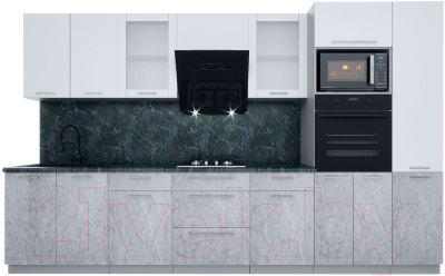 Кухонный гарнитур Интерлиния Мила Пластик 3.4 - фото