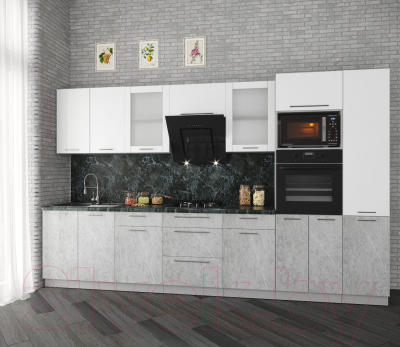 Кухонный гарнитур Интерлиния Мила Пластик 3.4