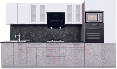 Кухонный гарнитур Интерлиния Мила Пластик 3.6 - фото