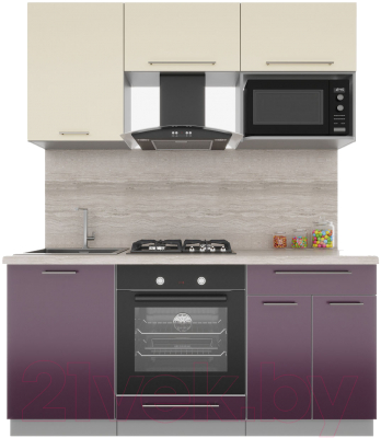 Готовая кухня Интерлиния Мила Пластик 1.7 - фото