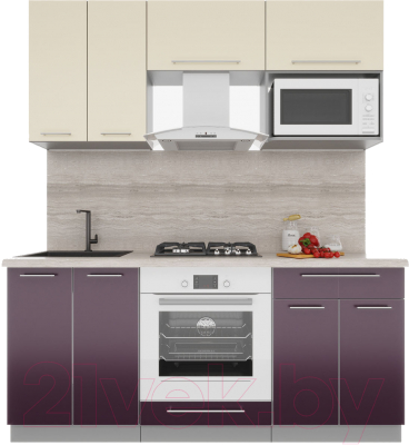 Готовая кухня Интерлиния Мила Пластик 1.8 - фото