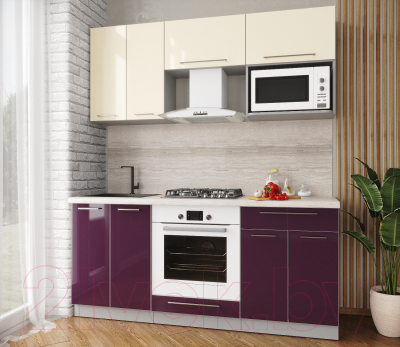 Готовая кухня Интерлиния Мила Пластик 1.8