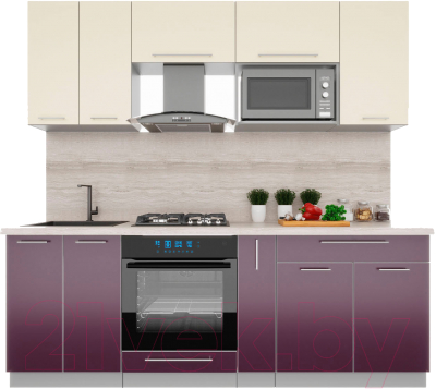 Готовая кухня Интерлиния Мила Пластик 2.2 - фото