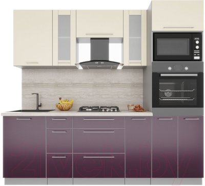 Готовая кухня Интерлиния Мила Пластик 2.3 - фото