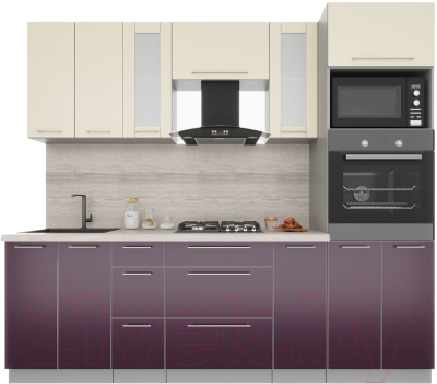 Готовая кухня Интерлиния Мила Пластик 2.4 - фото
