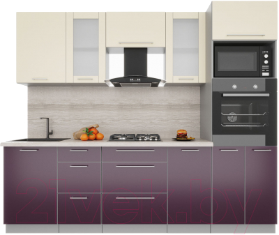 Готовая кухня Интерлиния Мила Пластик 2.5 - фото