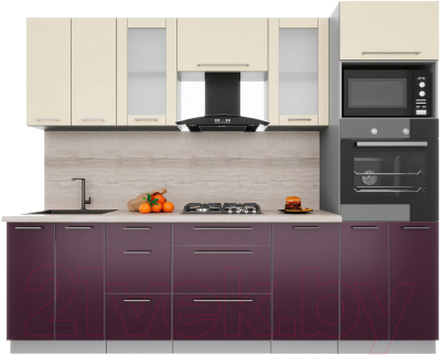 Готовая кухня Интерлиния Мила Пластик 2.6 - фото