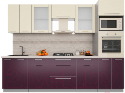 Готовая кухня Интерлиния Мила Пластик 2.8 - фото