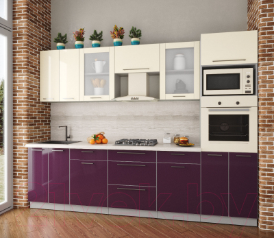 Готовая кухня Интерлиния Мила Пластик 2.8