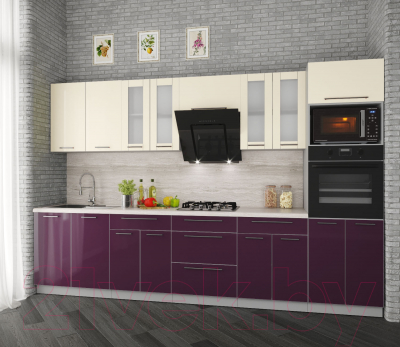 Готовая кухня Интерлиния Мила Пластик 3.2