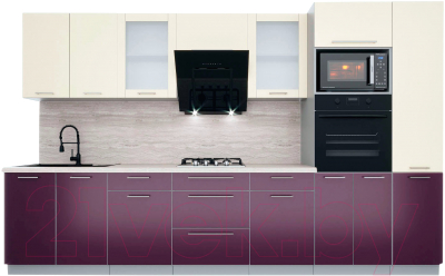 Готовая кухня Интерлиния Мила Пластик 3.4 - фото