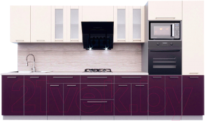 Готовая кухня Интерлиния Мила Пластик 3.6 - фото