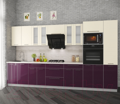 Готовая кухня Интерлиния Мила Пластик 3.6
