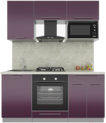 Готовая кухня Интерлиния Мила Пластик 1.7 - фото