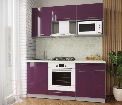 Готовая кухня Интерлиния Мила Пластик 1.7
