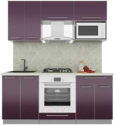 Готовая кухня Интерлиния Мила Пластик 1.8 - фото