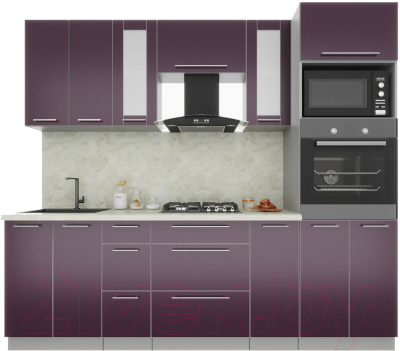 Готовая кухня Интерлиния Мила Пластик 2.4 - фото