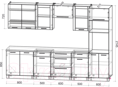 Готовая кухня Интерлиния Мила Пластик 3.0