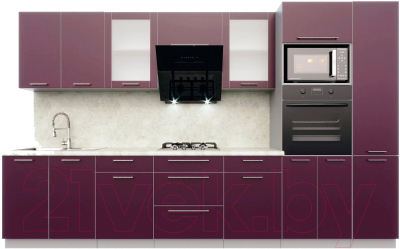 Готовая кухня Интерлиния Мила Пластик 3.4 - фото