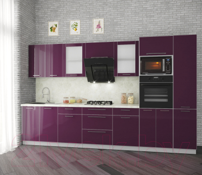 Готовая кухня Интерлиния Мила Пластик 3.4