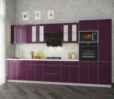 Готовая кухня Интерлиния Мила Пластик 3.6