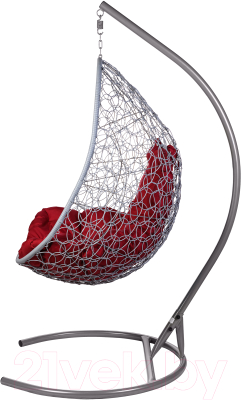Кресло подвесное BiGarden Easy Gray (подушка бордовая)
