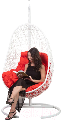 Кресло подвесное BiGarden Easy White (подушка красная)