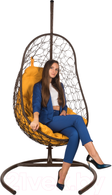 Кресло подвесное BiGarden Easy Brown (подушка оранжевая)